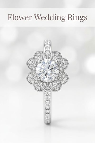 flower wedding rings
