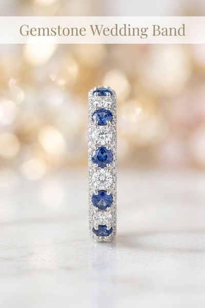 gemstone wedding band