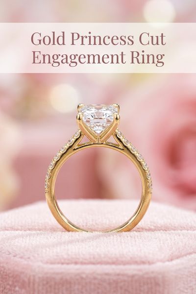 gold princess cut engagement ring