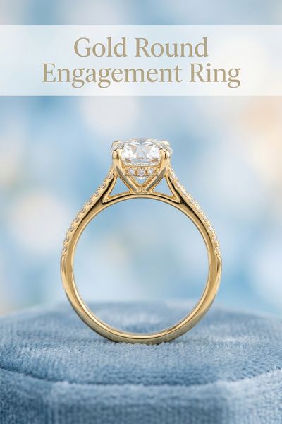 gold round engagement ring