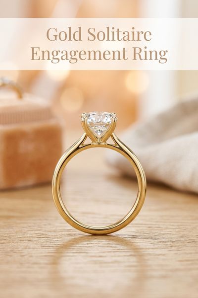 gold solitaire engagement ring