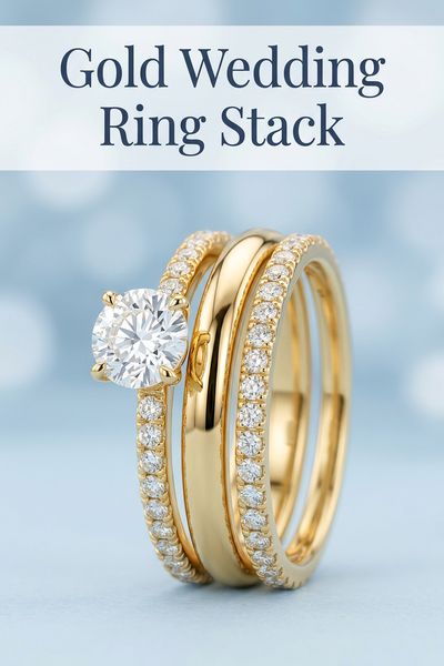 gold wedding ring stack