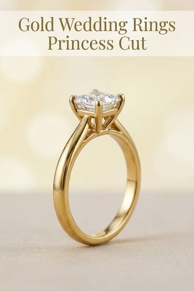 gold wedding rings princess cut