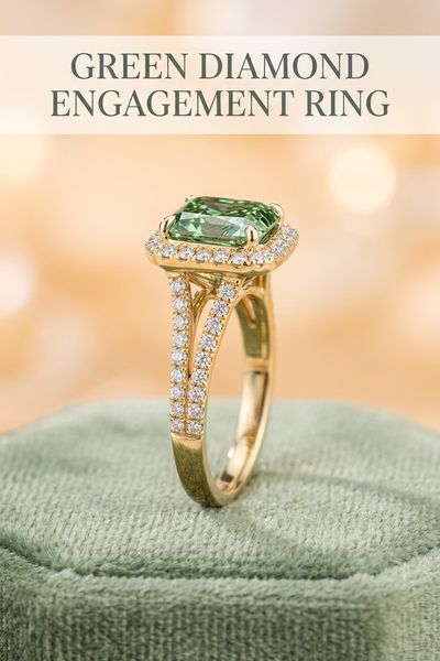 green diamond engagement ring