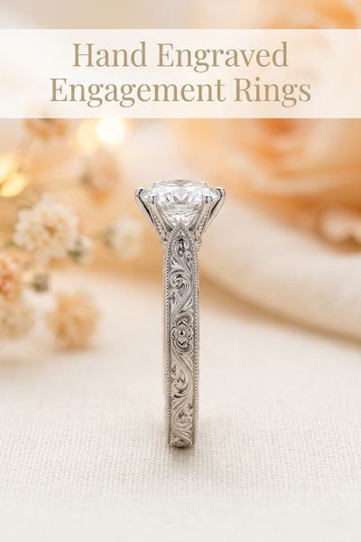 hand engraved engagement rings