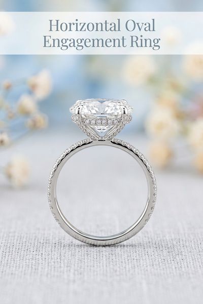 horizontal oval engagement ring