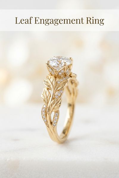 leaf engagement ring