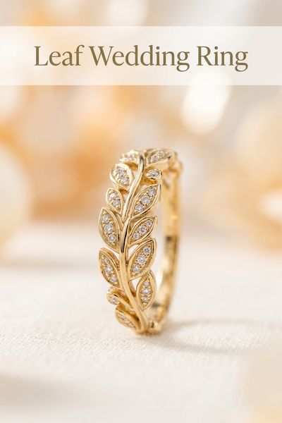 leaf wedding ring