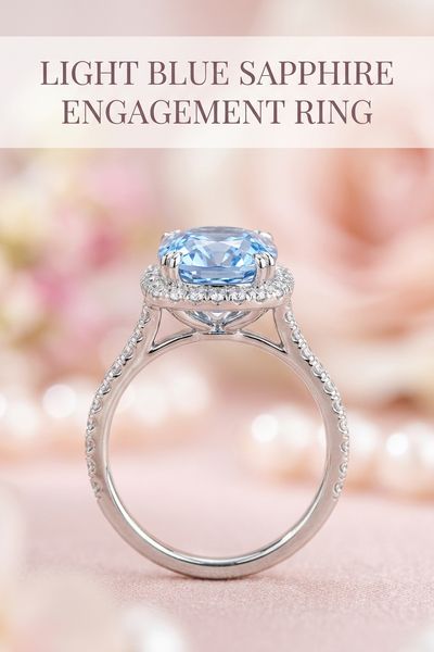 light blue sapphire engagement ring