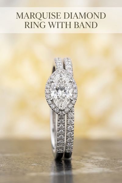 marquise diamond ring with band
