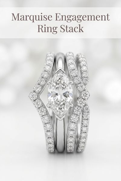 marquise engagement ring stack