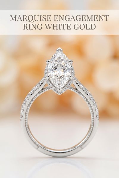 marquise engagement ring white gold