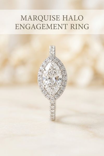 marquise halo engagement ring