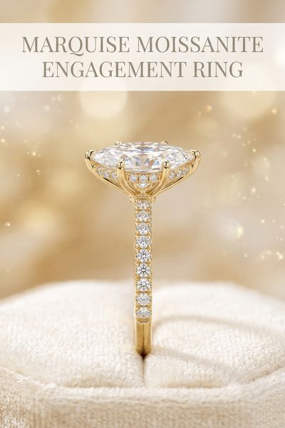 marquise moissanite engagement ring