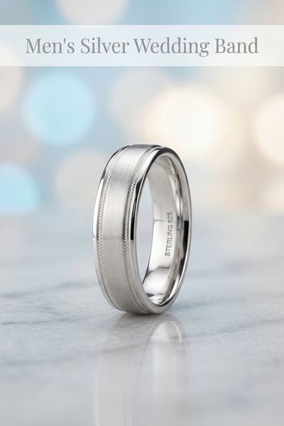 men s silver wedding band