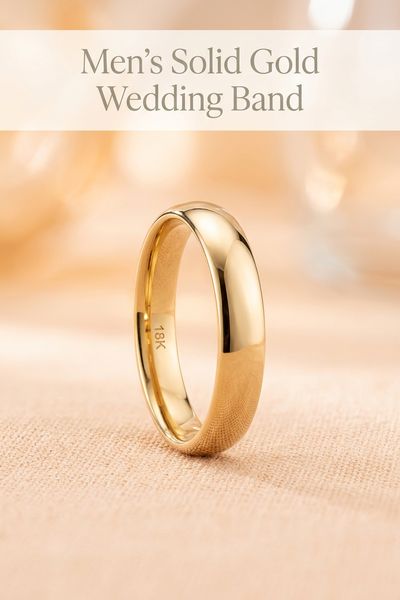 men s solid gold wedding band