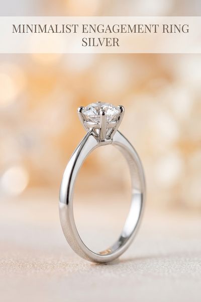 minimalist engagement ring silver
