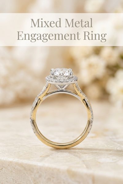 mixed metal engagement ring