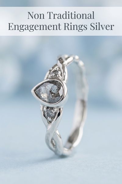 non traditional engagement rings silver