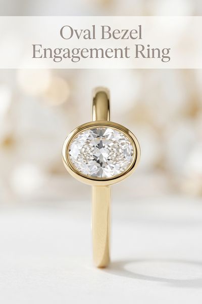 oval bezel engagement ring