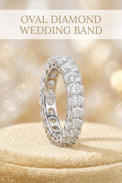 oval diamond wedding band