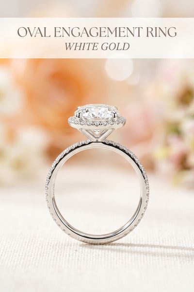 oval engagement ring white gold