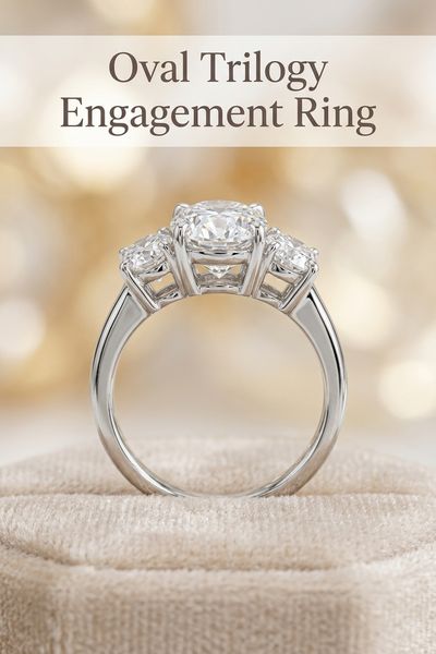 oval trilogy engagement ring