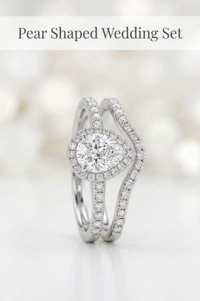 pear shaped wedding set