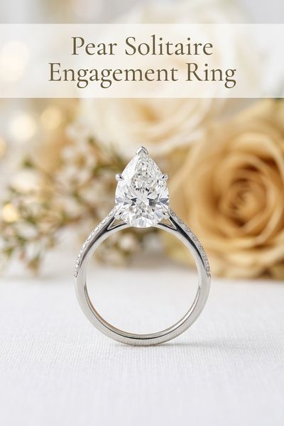 pear solitaire engagement ring