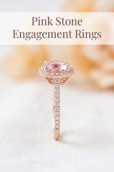 pink stone engagement rings