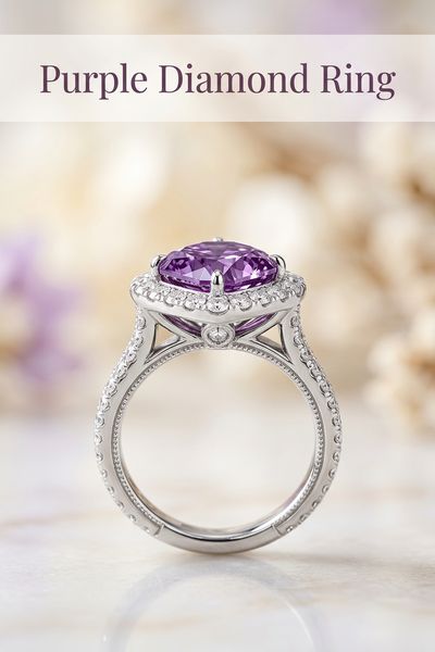 purple diamond ring