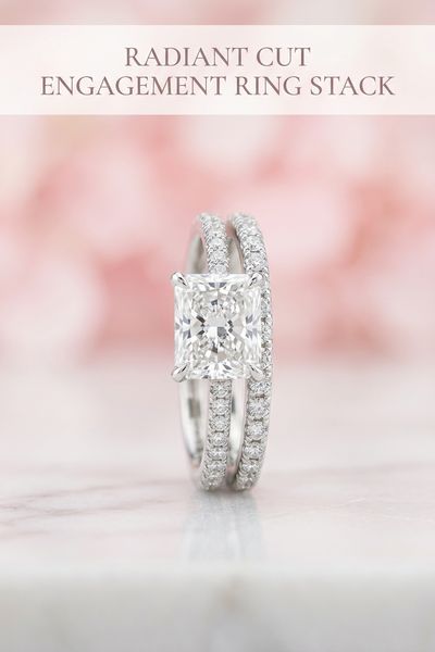 radiant cut engagement ring stack