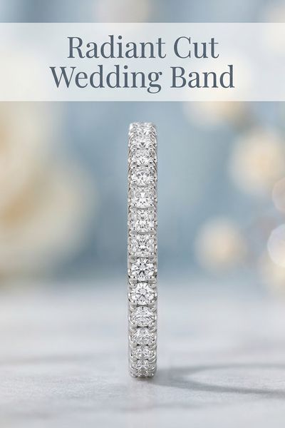 radiant cut wedding band