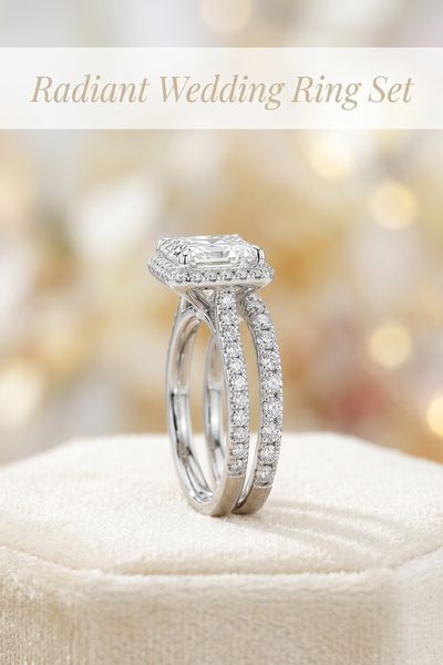 radiant wedding ring set