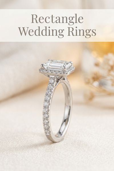 rectangle wedding rings