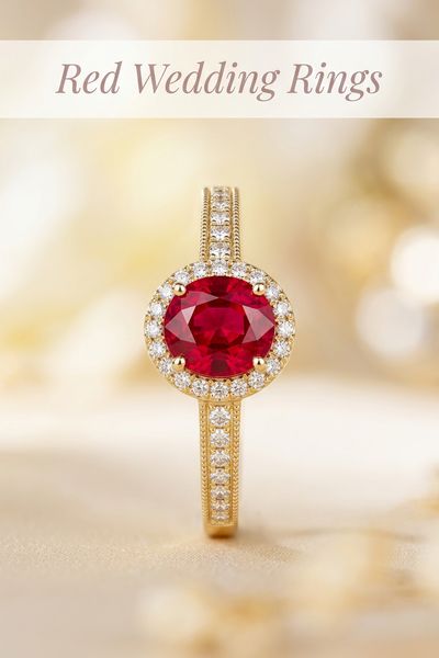 red wedding rings