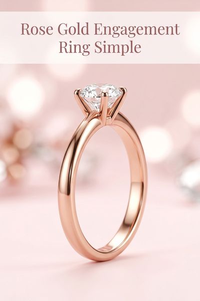 rose gold engagement ring simple