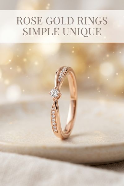 rose gold rings simple unique
