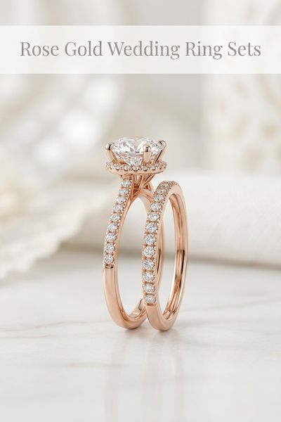 rose gold wedding ring sets