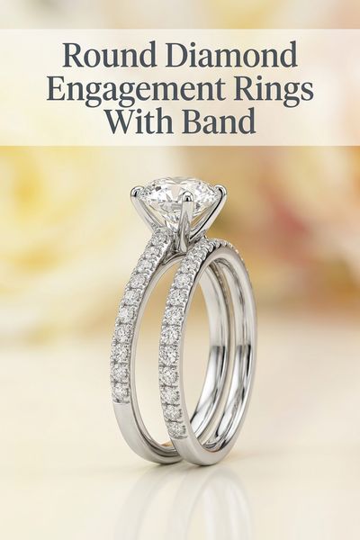 round diamond engagement rings with band