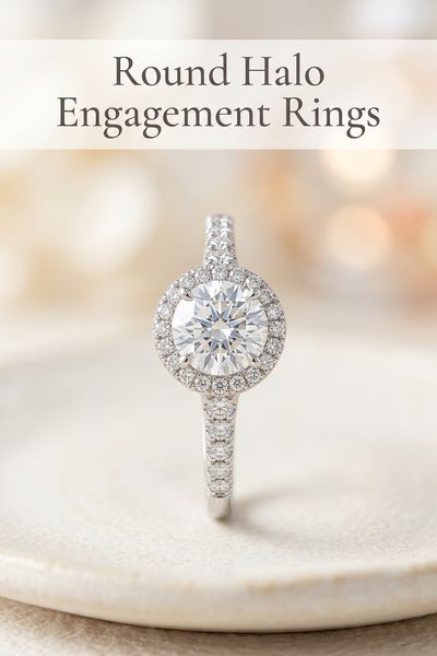 round halo engagement rings