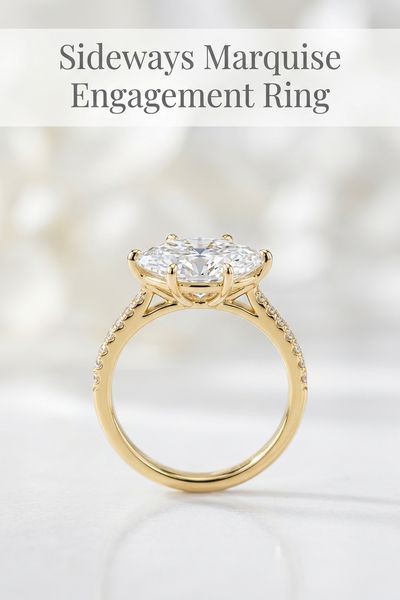sideways marquise engagement ring