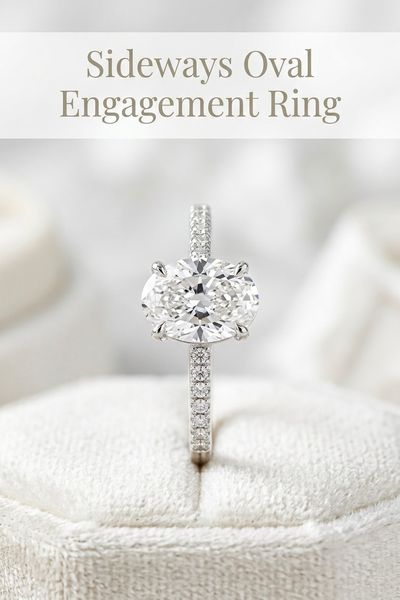 sideways oval engagement ring