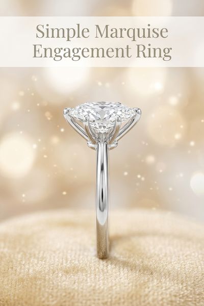 simple marquise engagement ring