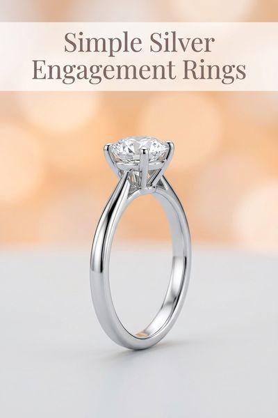 simple silver engagement rings