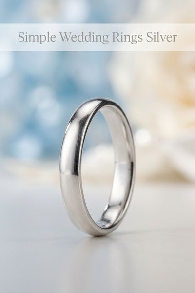 simple wedding rings silver