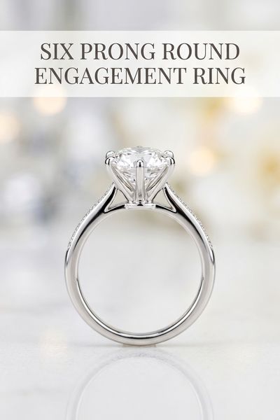six prong round engagement ring