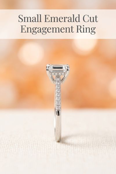 small emerald cut engagement ring