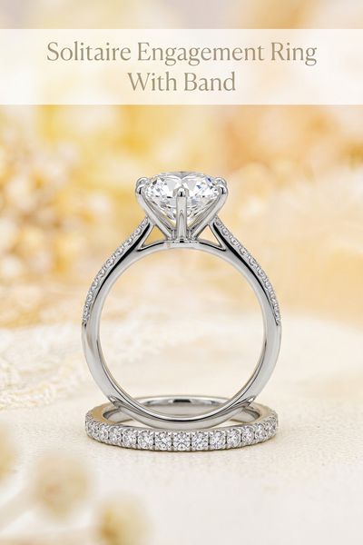 solitaire engagement ring with band
