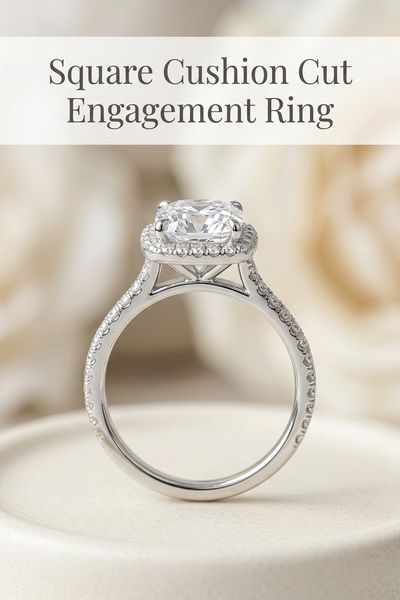 square cushion cut engagement ring